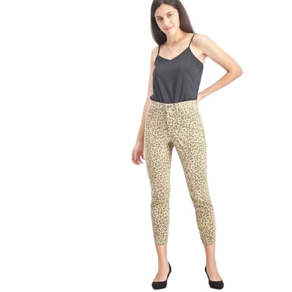 NYDJ X CHICO'S Women's Leopard Print High Rise Skinny Leg Jeans Tan Size 14
